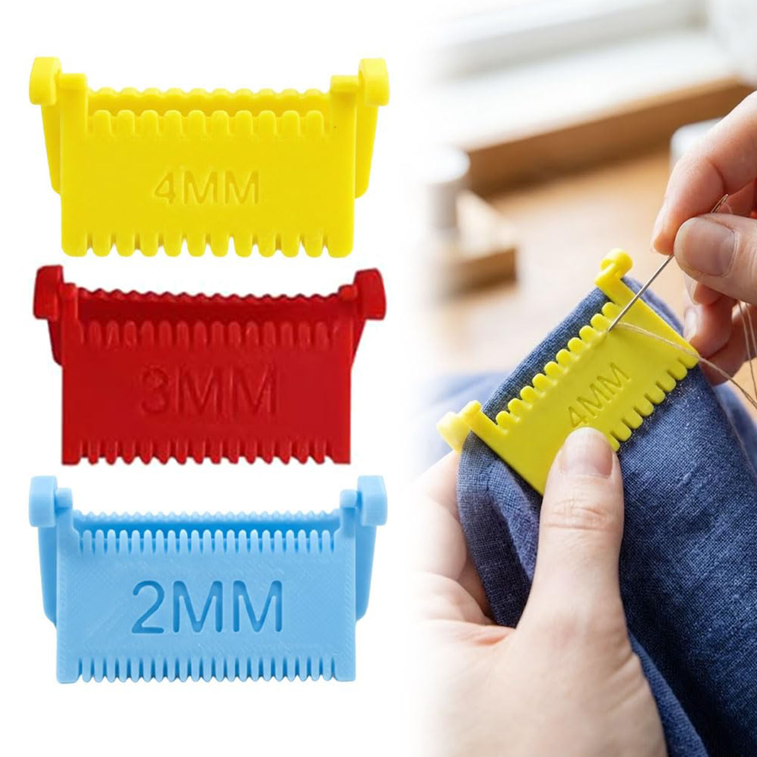 Sewing Gauge Ruler - 1ピースキルティング縫製ゲージツール、裾上げ、エッジステッチ、縫い目ガイド用