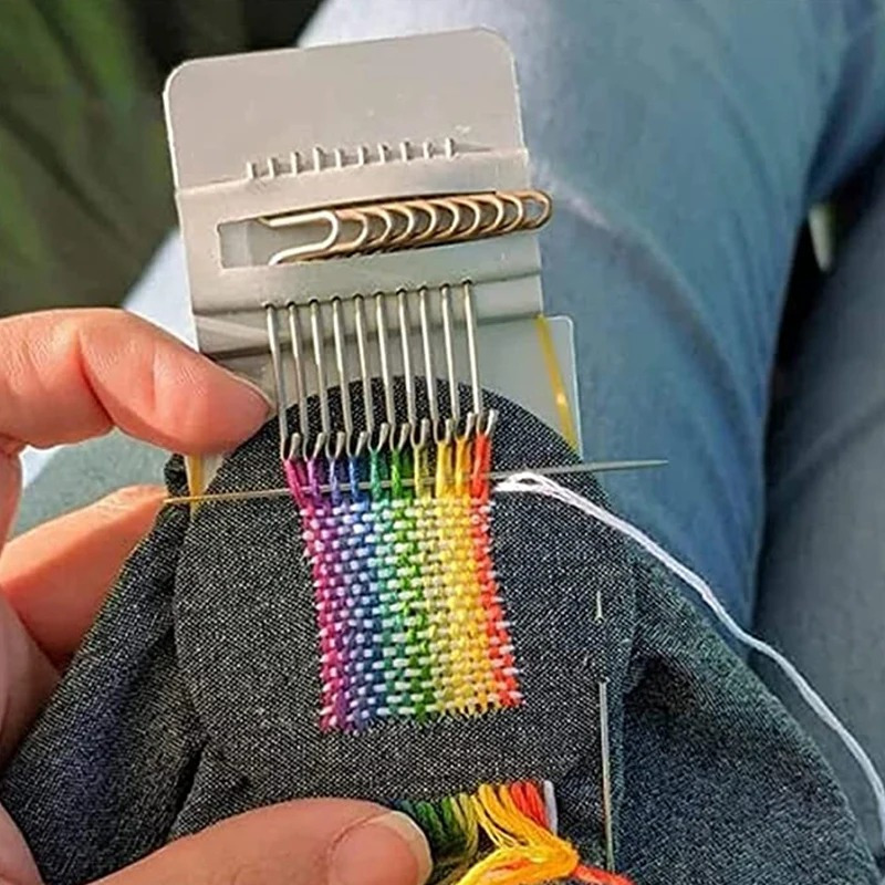 Sewing Gauge Ruler - DIY クリエイティブ編組パッチングマシン手編み木製スピード Weve タイプ小型織機ツールステッチと編み機