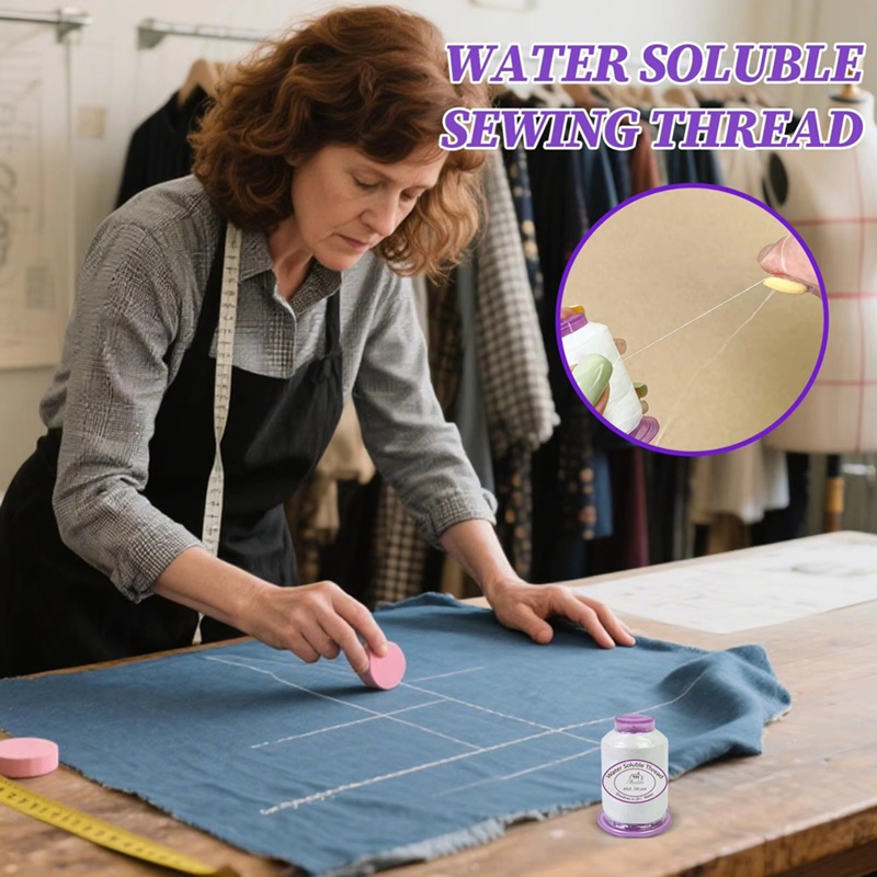 ミシン用糸 1492.7フィート 水溶性ミシン糸 溶けるコー - Textile Sewing Machine のレビューと価格