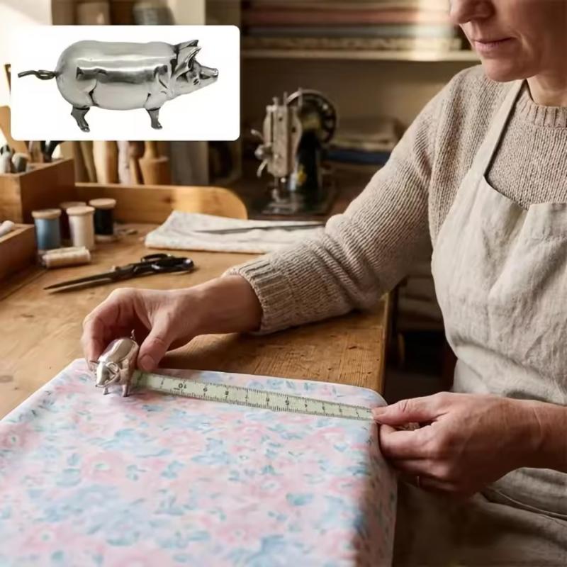 (Ce14)アンティーク風の豚の形をしたミニ巻尺。ヴィンテー - Sewing Gauge Ruler のレビューと価格